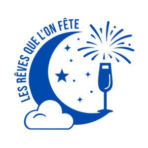 Le logo en bleu de l'agence événementielle Les rêves que l'on fête