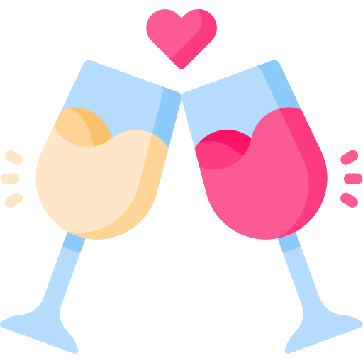 Une icône représentant deux coupes qui fêtent l'amour
