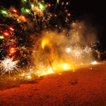 Un spectacle de feu lors d'un événement organisé par l'agence événementielle Les rêves que l'on fête